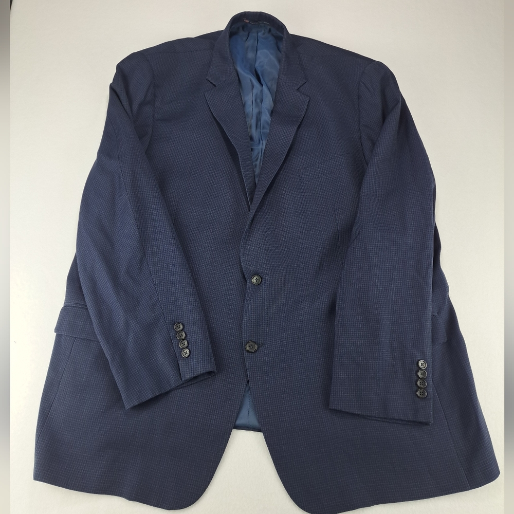 Hart Schaffner Marx Blazer Mens Blue Checkered 54L